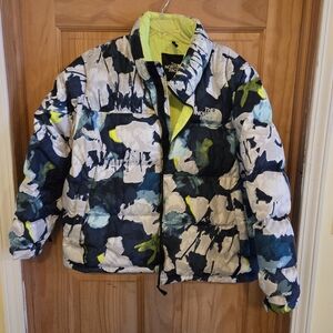 The North Face Women's Abstract Blue and White Ski Jacket